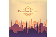 Ramadan arabik mosgue vector