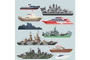 Passenger ships and battleships
