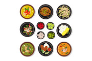 Vector illustrations of thai food
