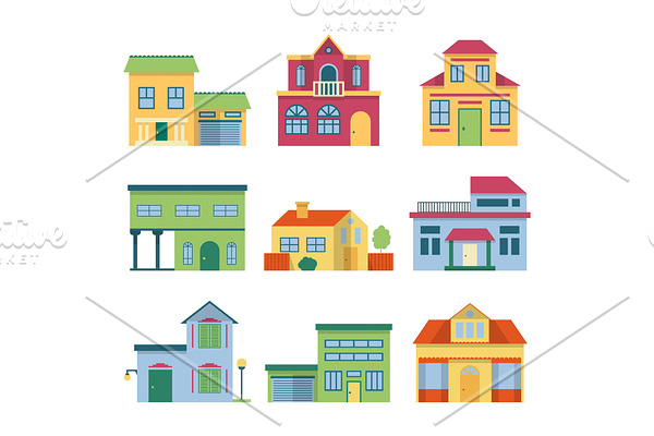 Colorful different houses with