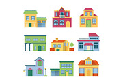Colorful different houses with