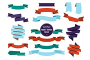 Banners ribbons and badges set