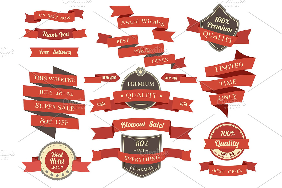 Shopping banners and ribbons with in Graphics - product preview 8