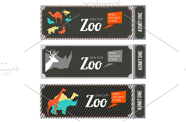 Design template of zoo tickets with