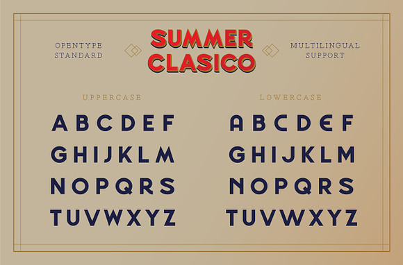 SUMMER CLASICO - Vintage Font in Sans-Serif Fonts - product preview 7