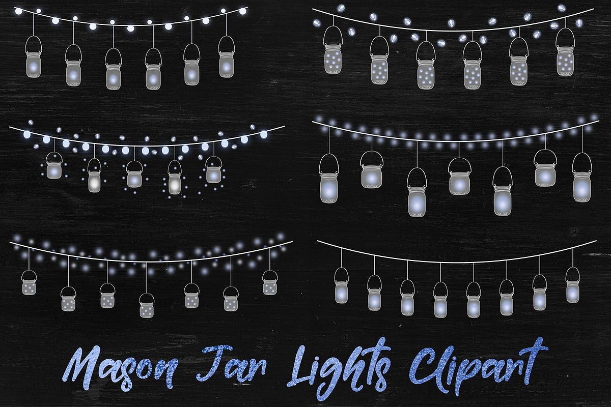Mason Jar Lights - Blue in Graphics - product preview 8