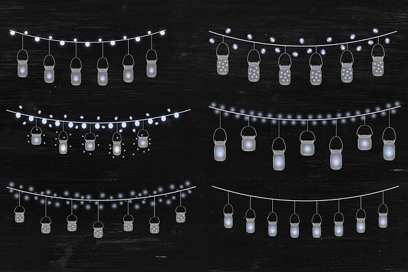 Mason Jar Lights - Blue in Graphics - product preview 1