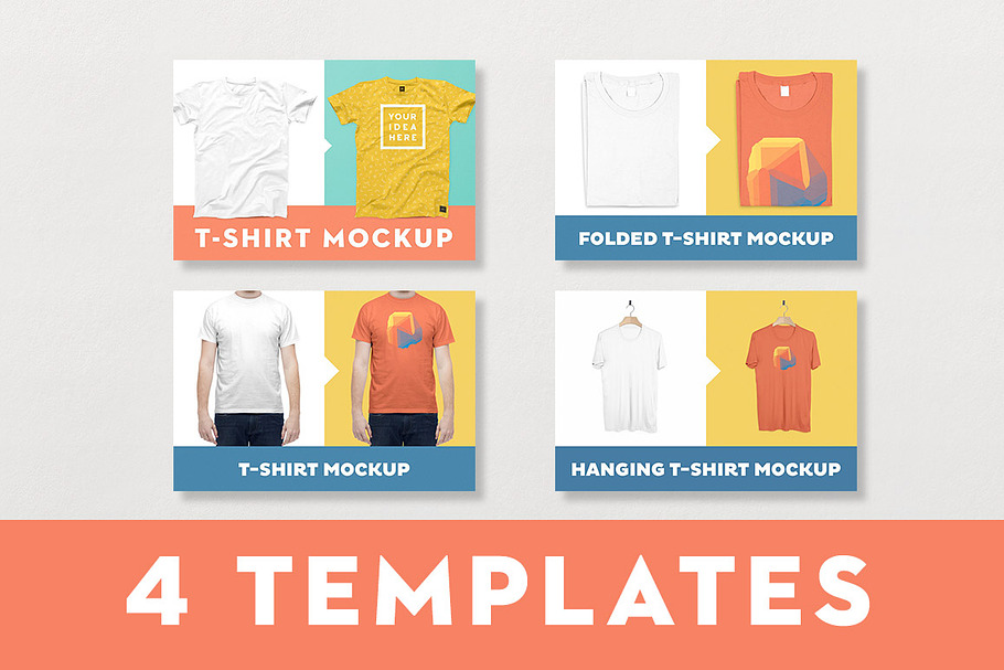 T-shirt Mockup Bundle – 4 Templates