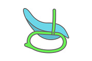 Baby rocking chair color icon
