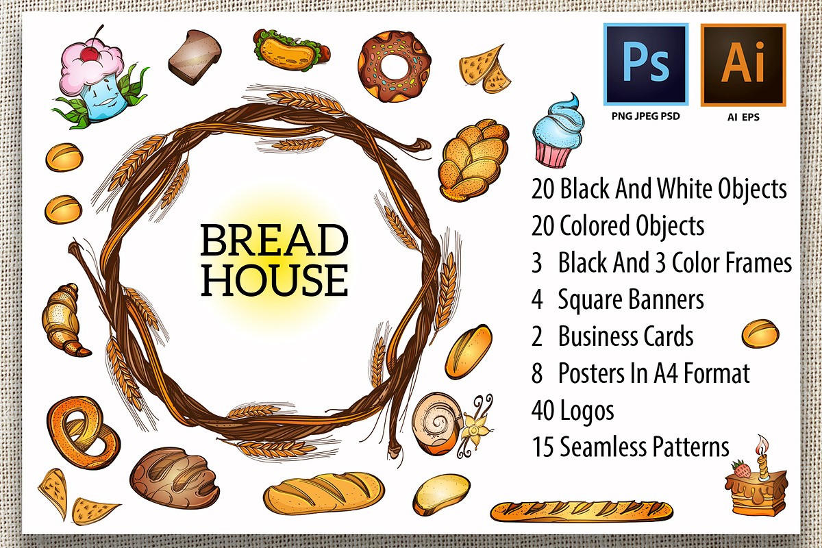 Bread house kit in Graphics - product preview 8