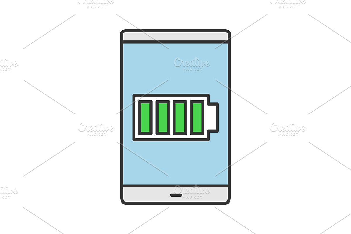 Smartphone high battery color icon in Icons - product preview 8