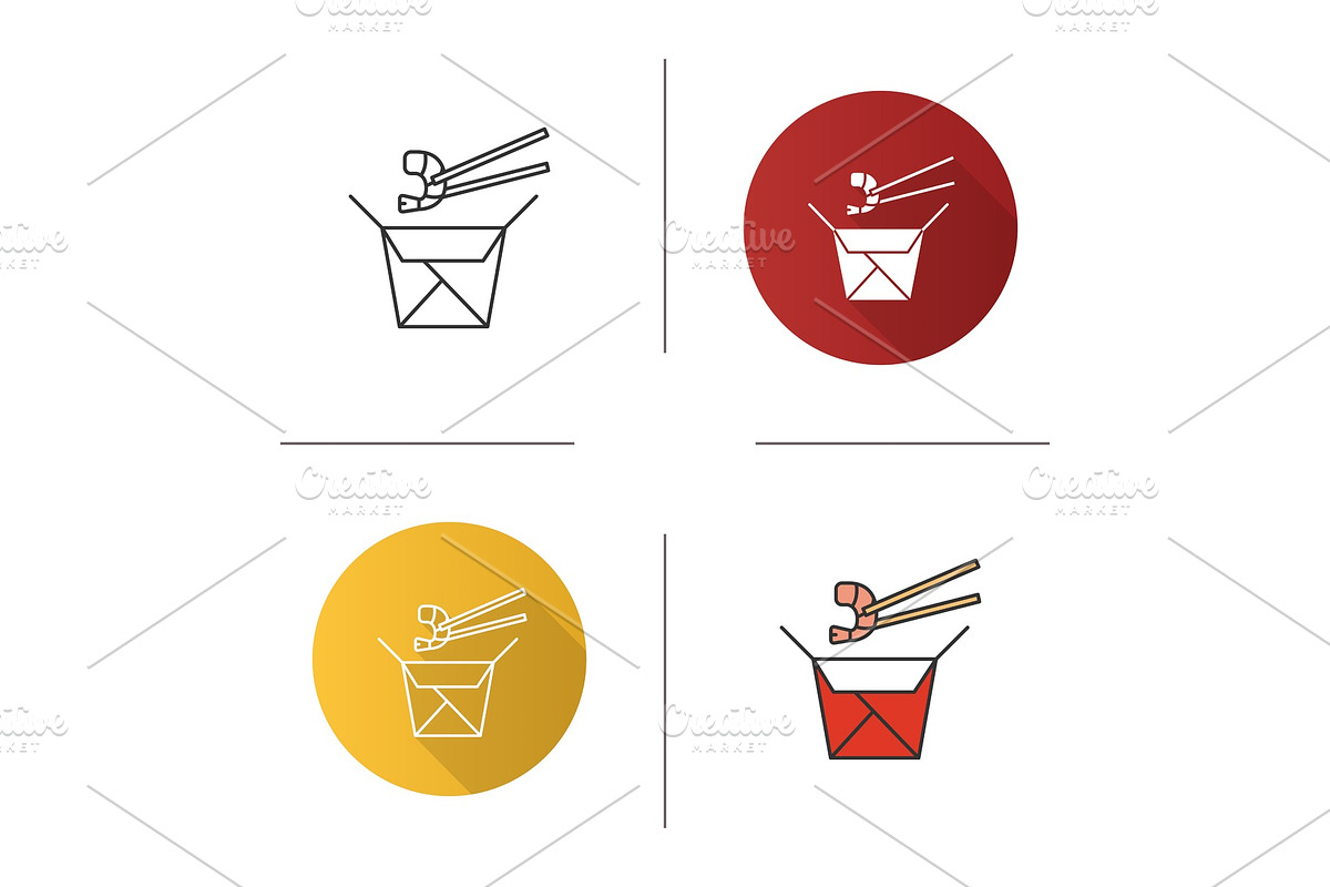 Chinese noodles with seafood icon in Icons - product preview 8