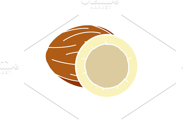 Coconut glyph color icon