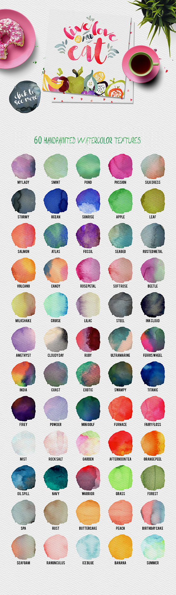 Wonderful Watercolor Design Pack in Textures - product preview 1