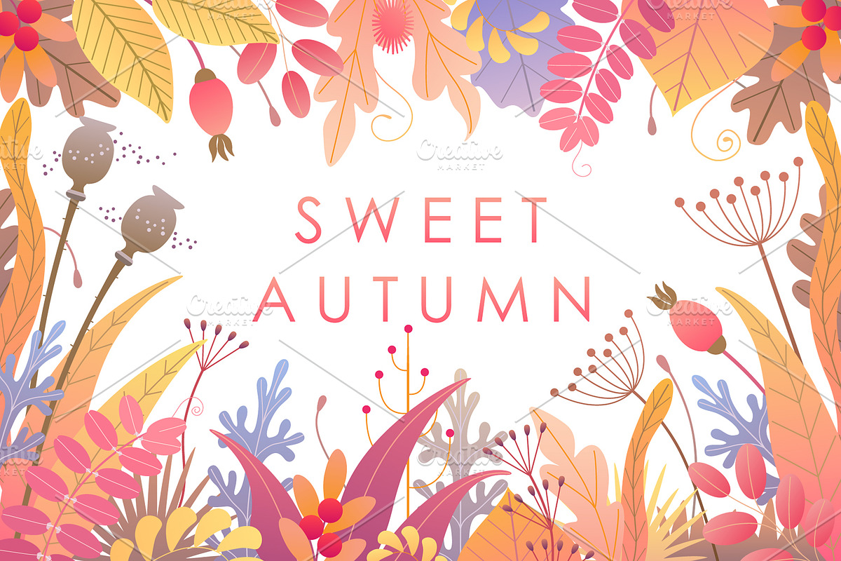 Fall Foliage Decoration in Illustrations - product preview 8