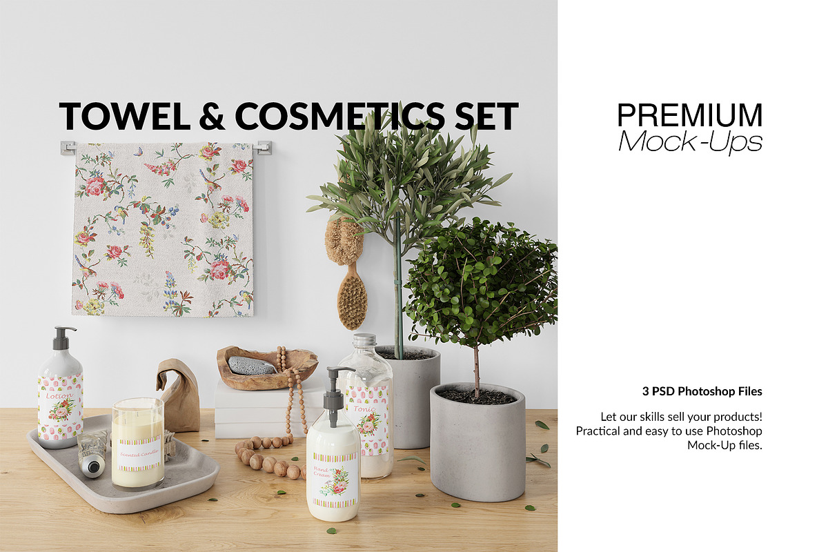Towel & Cosmetics Mockup Set in Branding Mockups - product preview 8
