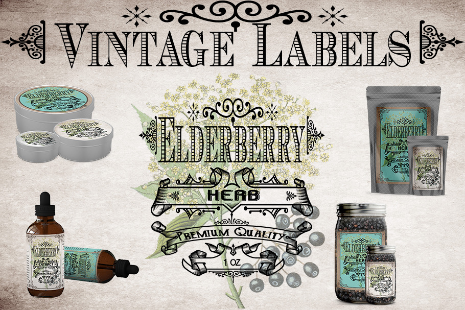 Elderberry Vintage Labels