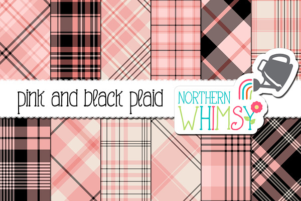 Pink and Black Plaid Patterns
