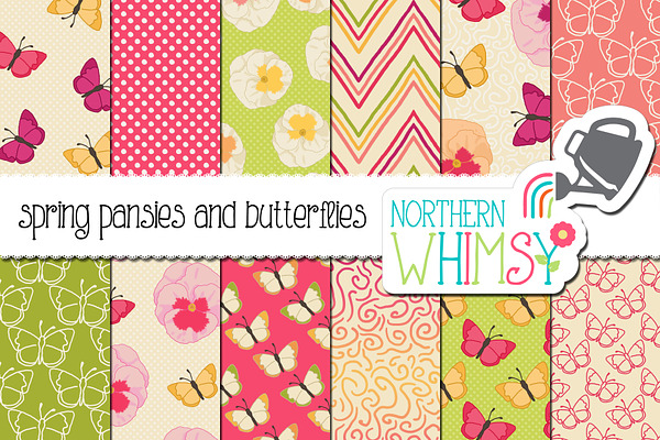 Spring Butterfly Seamless Patterns