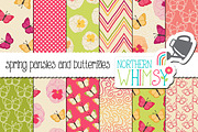 Spring Butterfly Seamless Patterns