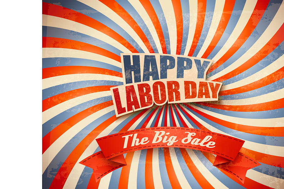 Labor Day Sale Retro Background in Illustrations - product preview 8
