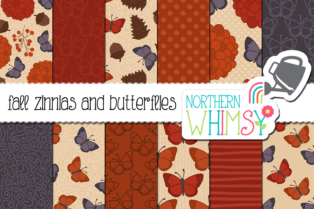 Fall Butterfly Seamless Patterns in Patterns - product preview 8