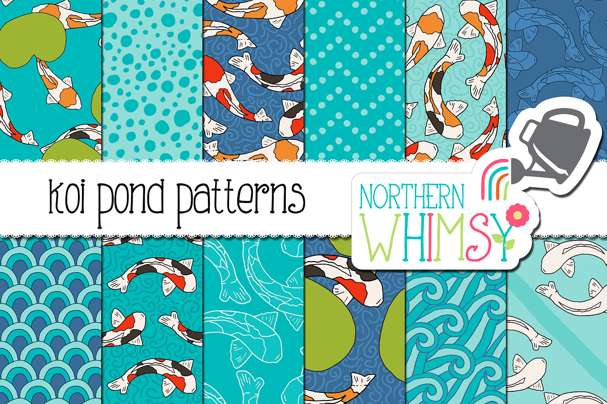 Fish Seamless Patterns - Koi Pond in Patterns - product preview 8