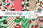 Christmas Pug Dog Patterns