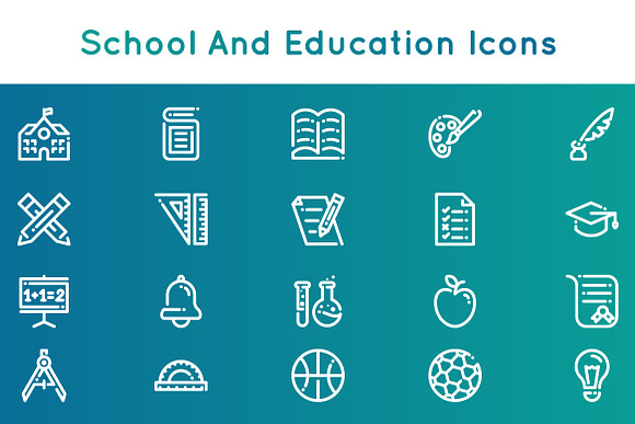 School and Education Icons in Icons - product preview 1