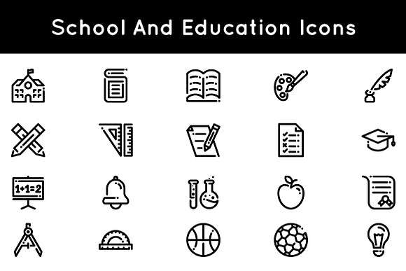 School and Education Icons in Icons - product preview 2