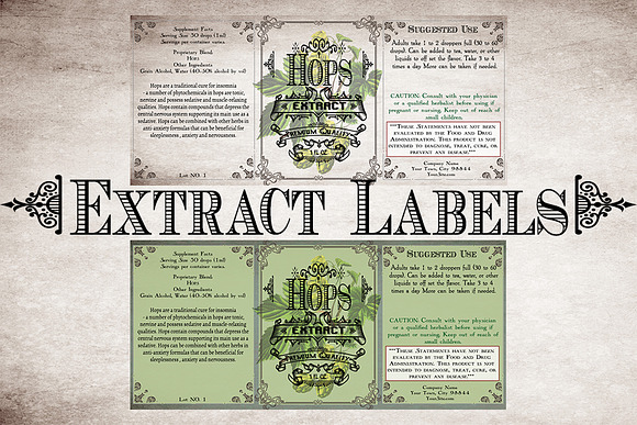 Hops Vintage Labels in Stationery Templates - product preview 2