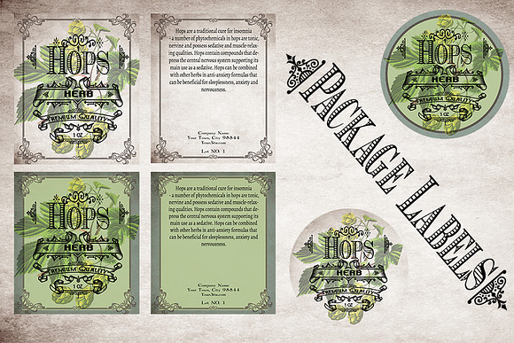 Hops Vintage Labels in Stationery Templates - product preview 3