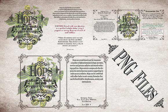 Hops Vintage Labels in Stationery Templates - product preview 4
