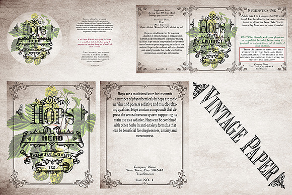 Hops Vintage Labels in Stationery Templates - product preview 5