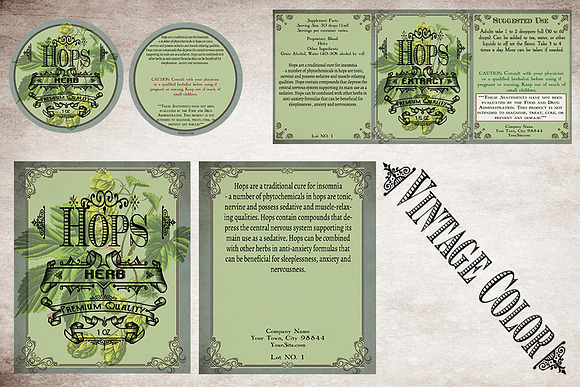 Hops Vintage Labels in Stationery Templates - product preview 6