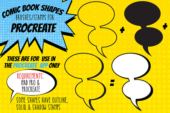 Procreate Comic Shape Brushes Stamps in Add-Ons - product preview 7