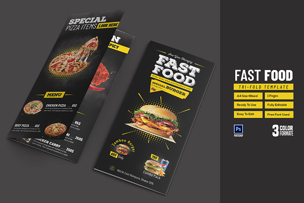 Fast Food Tri-fold Template