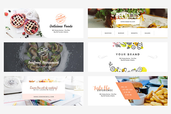Foodie Facebook Cover Pack in Facebook Templates - product preview 1