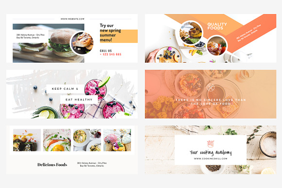 Foodie Facebook Cover Pack in Facebook Templates - product preview 2