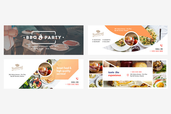 Foodie Facebook Cover Pack in Facebook Templates - product preview 3
