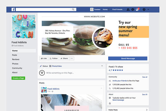 Foodie Facebook Cover Pack in Facebook Templates - product preview 4