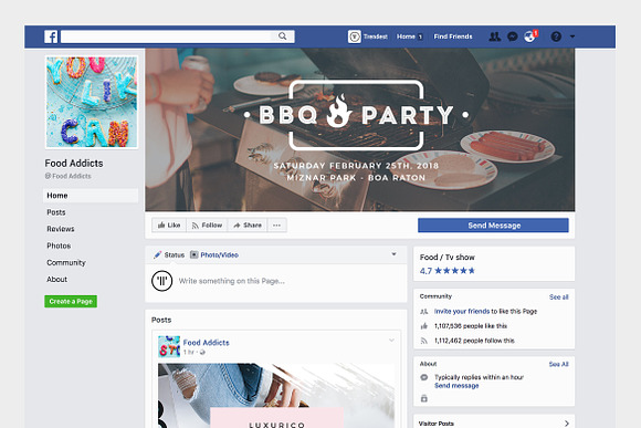 Foodie Facebook Cover Pack in Facebook Templates - product preview 5