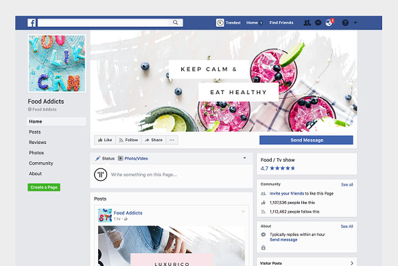 Foodie Facebook Cover Pack in Facebook Templates - product preview 6