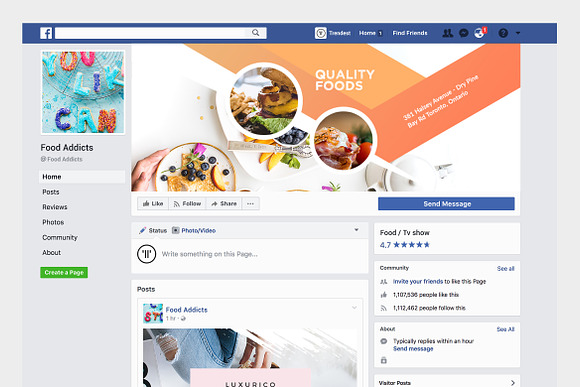 Foodie Facebook Cover Pack in Facebook Templates - product preview 7