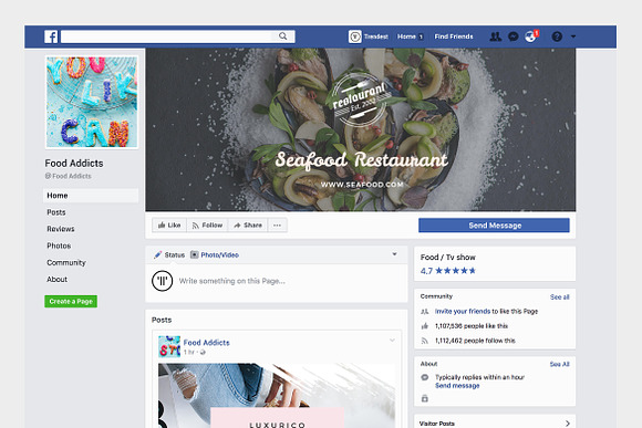 Foodie Facebook Cover Pack in Facebook Templates - product preview 8