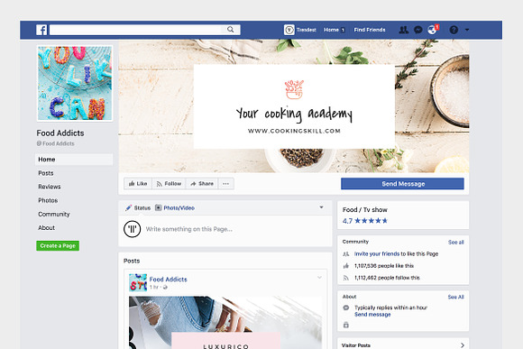 Foodie Facebook Cover Pack in Facebook Templates - product preview 9