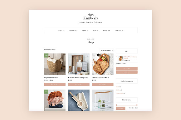 Kimberly - Blog & Shop Theme in WordPress Blog Themes - product preview 2