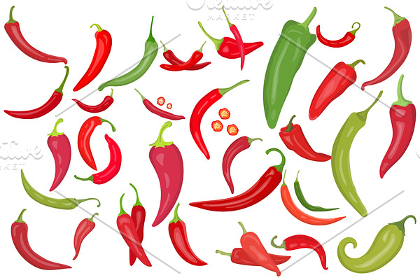30 Chili Pepper Vector Icons