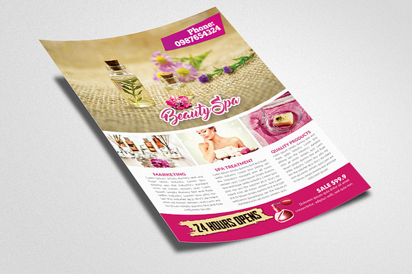 Spa Salon Beauty Treatment Flyer  in Flyer Templates - product preview 1