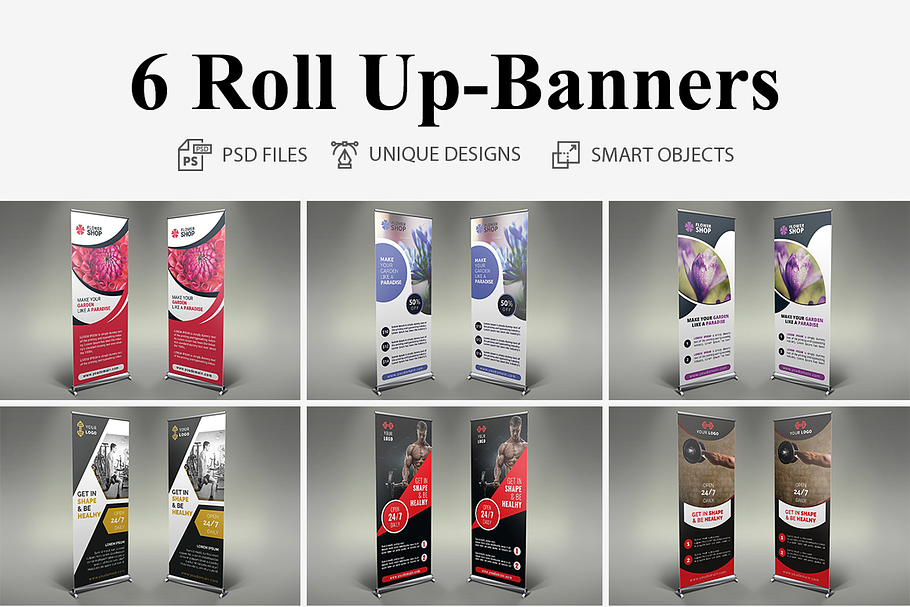 Roll Up Banners - 6 Templates in Templates - product preview 8
